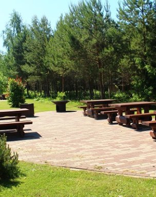 Picnic areas near the parking lot