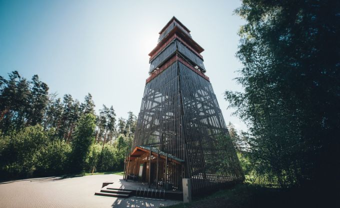 Skatu tornis Latvijas valsts mežu dabas parkā Tērvetē meža ielokā